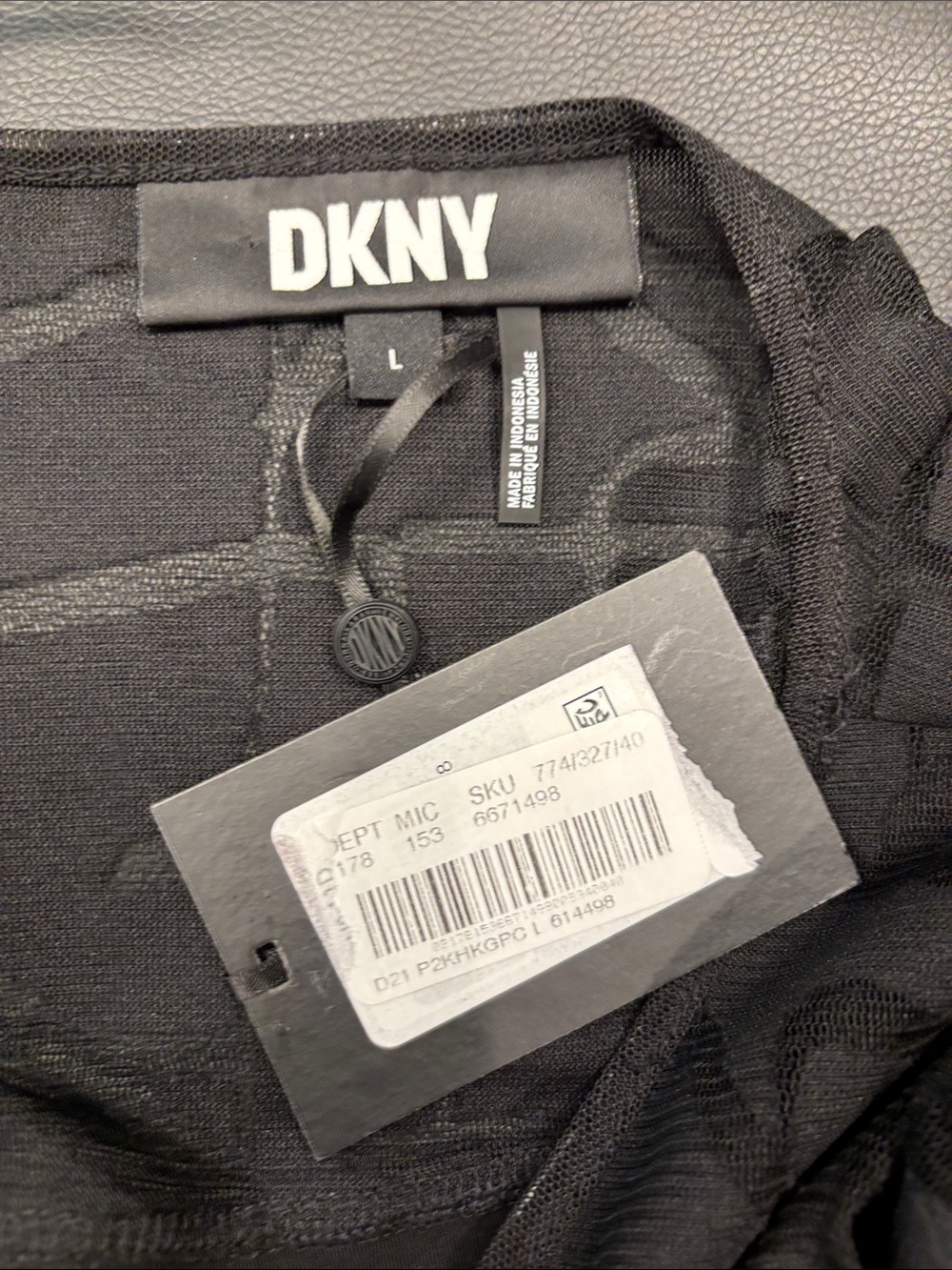 DKNY ladies, black stretch, long sleeve blouse - Picture 4 of 10